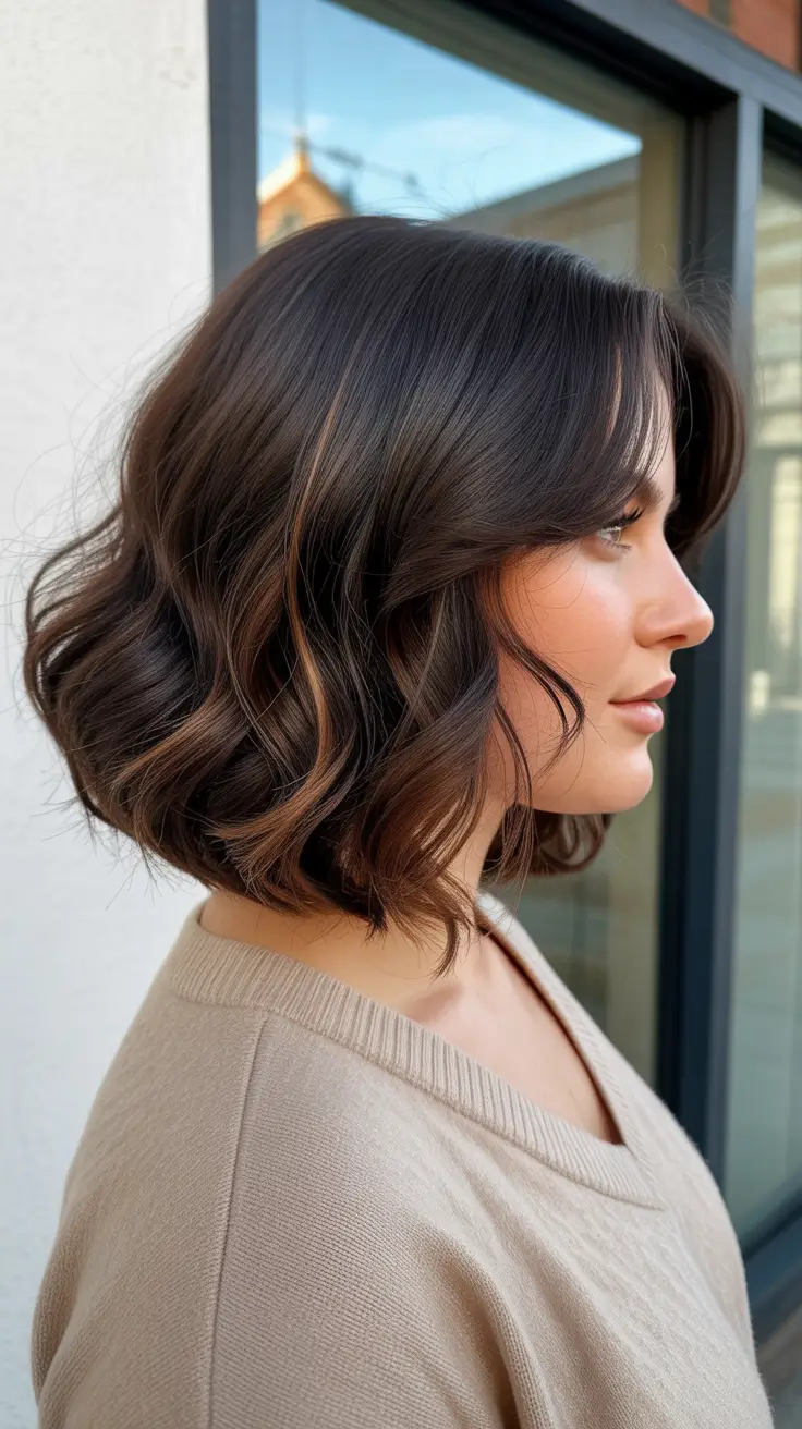 playful spring haircuts for chubby faces 2026 Bouncy Wavy Lob With Soft Side Sweep