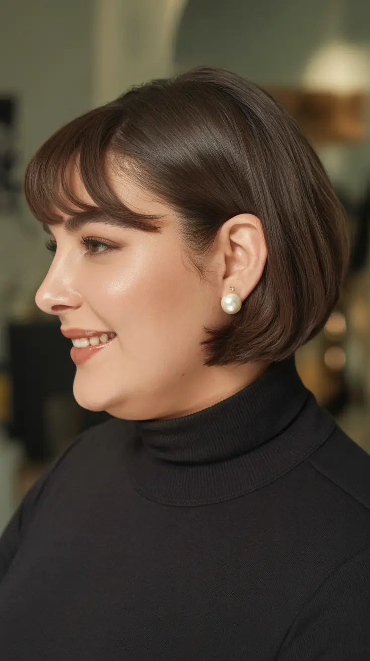 playful spring haircuts for chubby faces 2026 Polished Micro-Swoop Bob That Lifts The Profile