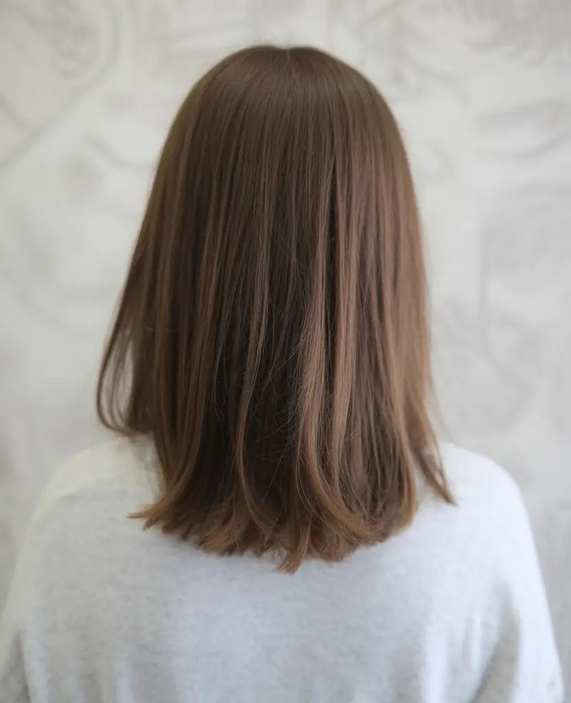 casual spring mid length haircuts 2026 Natural Chestnut Mid Length With Feathered Ends