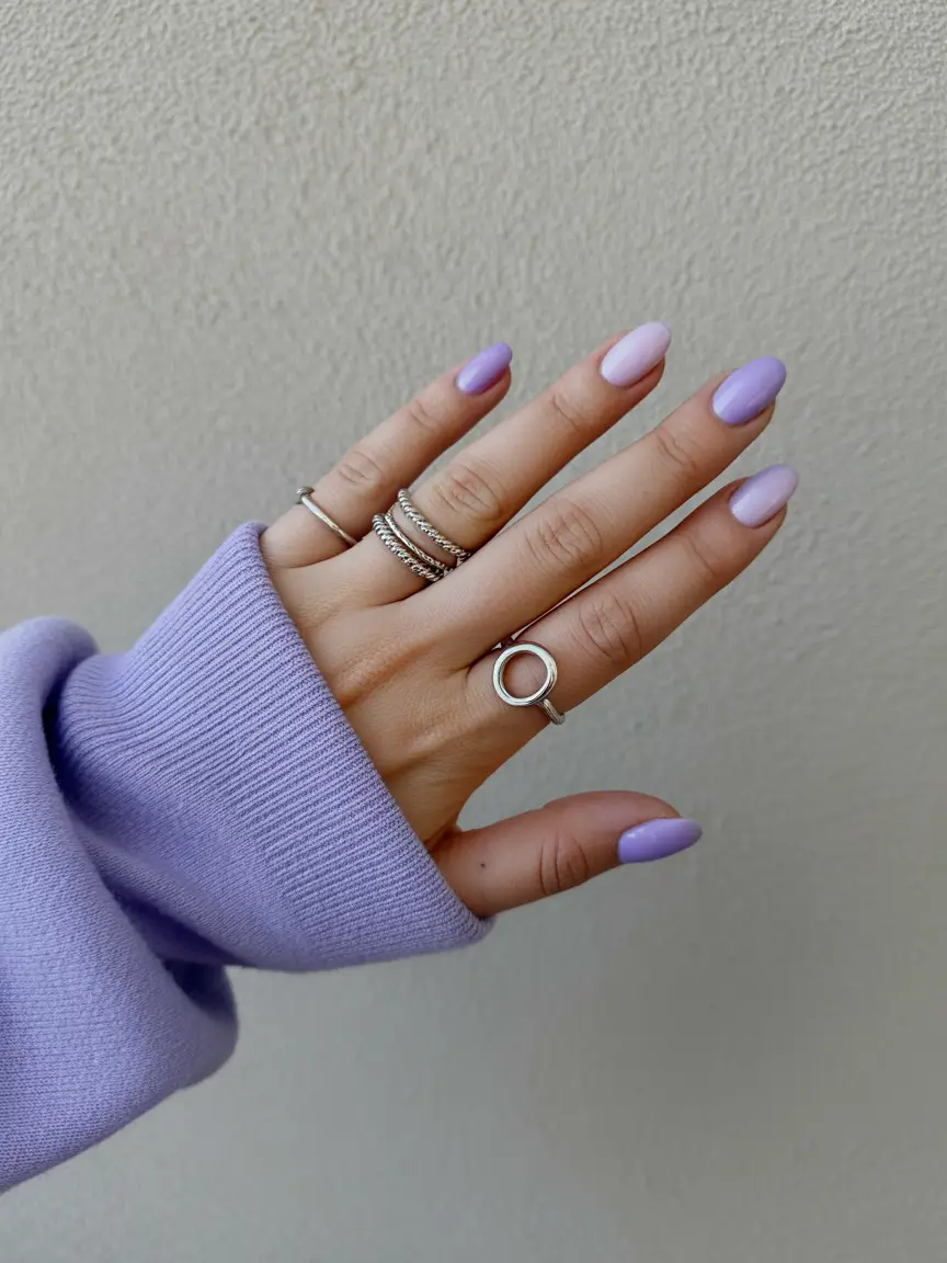 must-try spring nail colors 2026 Lavender Whisper Fade