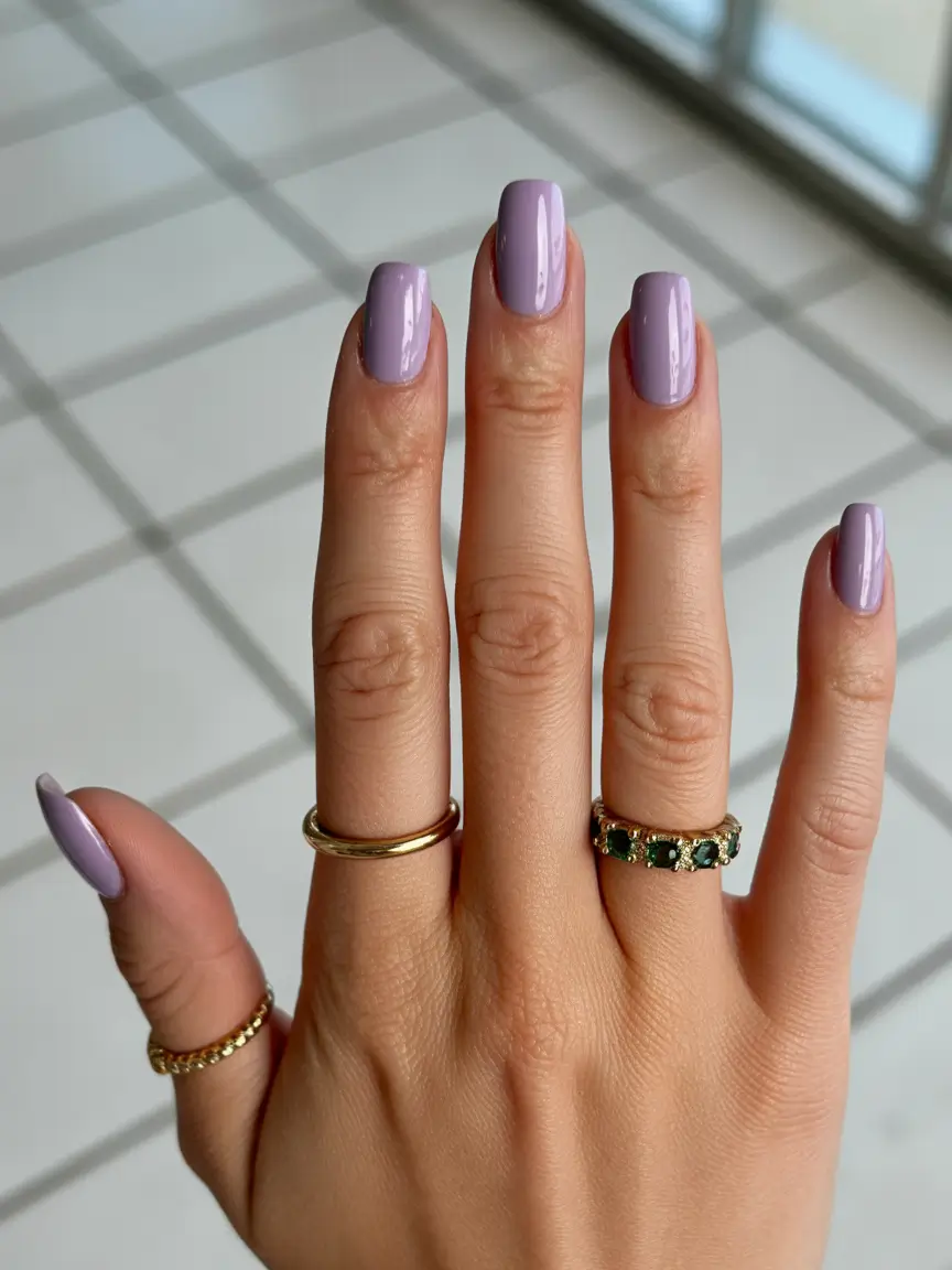 must-try spring nail colors 2026 Soft Lilac Cream