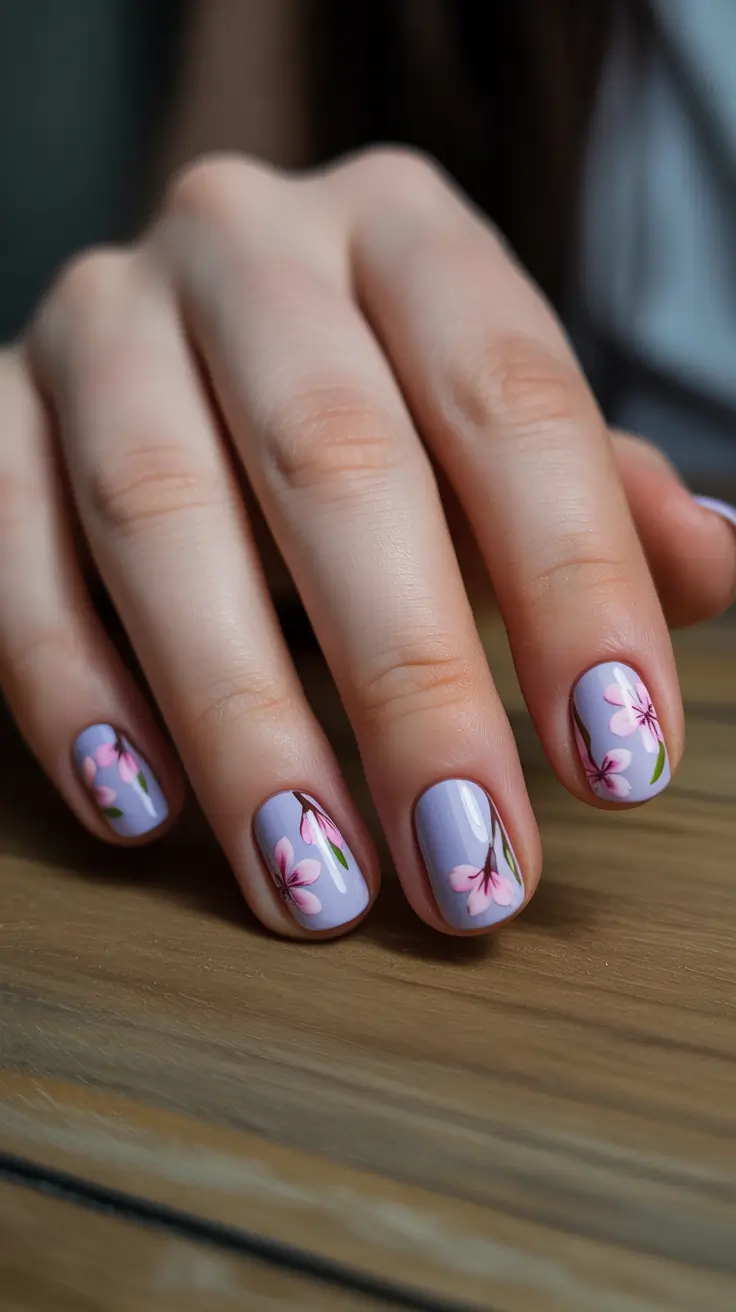Dreamy Spring Nail Design 2026 Lavender Blossoms In Early Spring