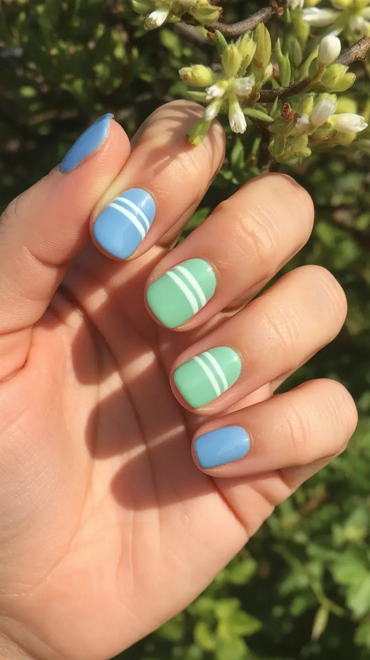 spring nails simple 2026 Blue Breeze Harmony