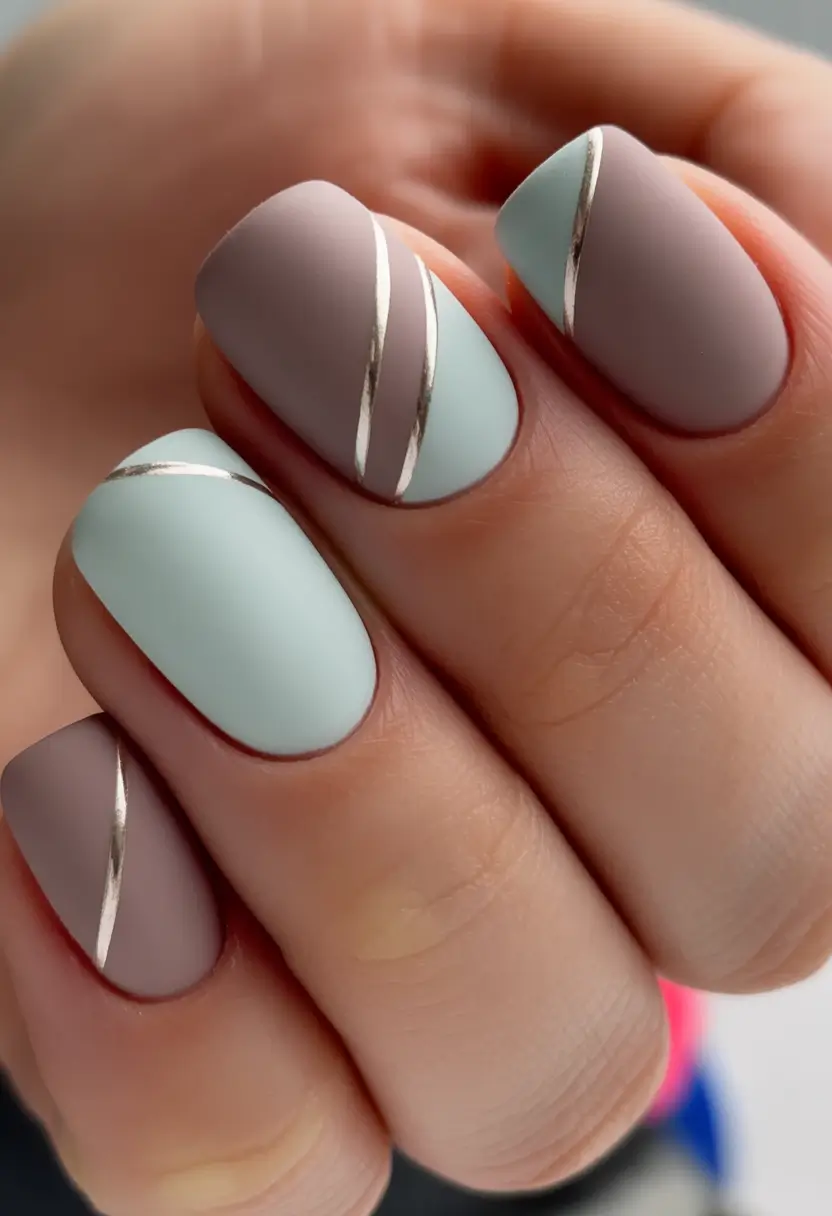spring nails simple 2026 Matte Frosted Geometry
