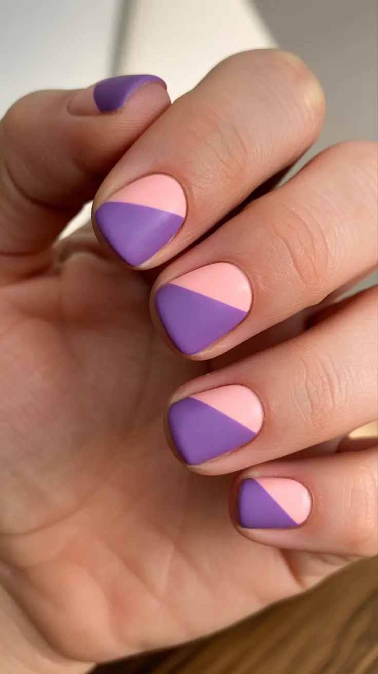 spring nails simple 2026 Purple Sunrise Angles