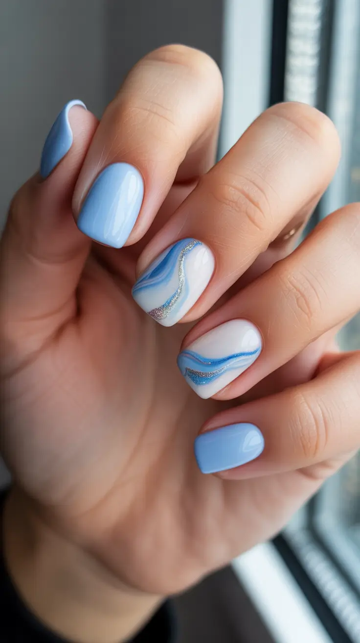 spring nails simple 2026 Skyline Waves