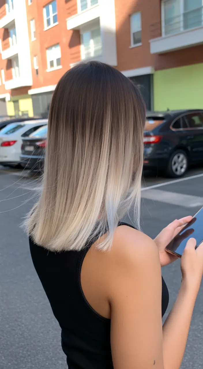 gorgeous spring ombre hair color 2026 + Spring Ombre Hair Color 17 - Street-Style Bob With Ashy Silver Ends