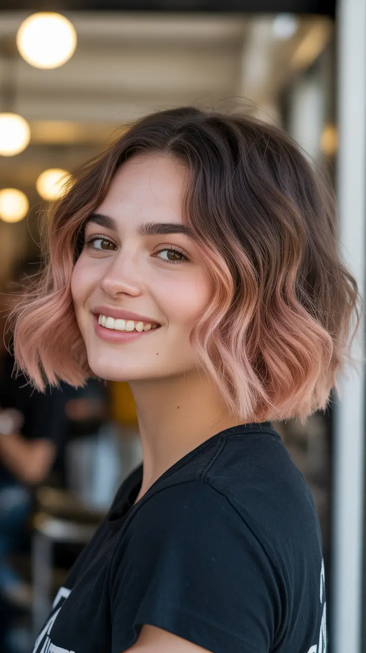 gorgeous spring ombre hair color 2026 + Short Wavy Pink Ombre That Feels Like Cherry Blossom Season