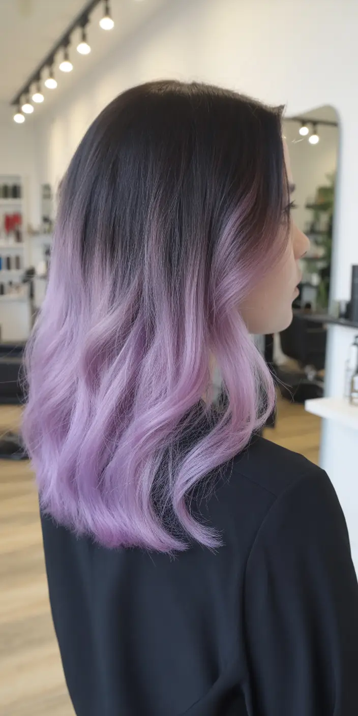 gorgeous spring ombre hair color 2026 + Soft Lilac Fade That Looks Like A Dream