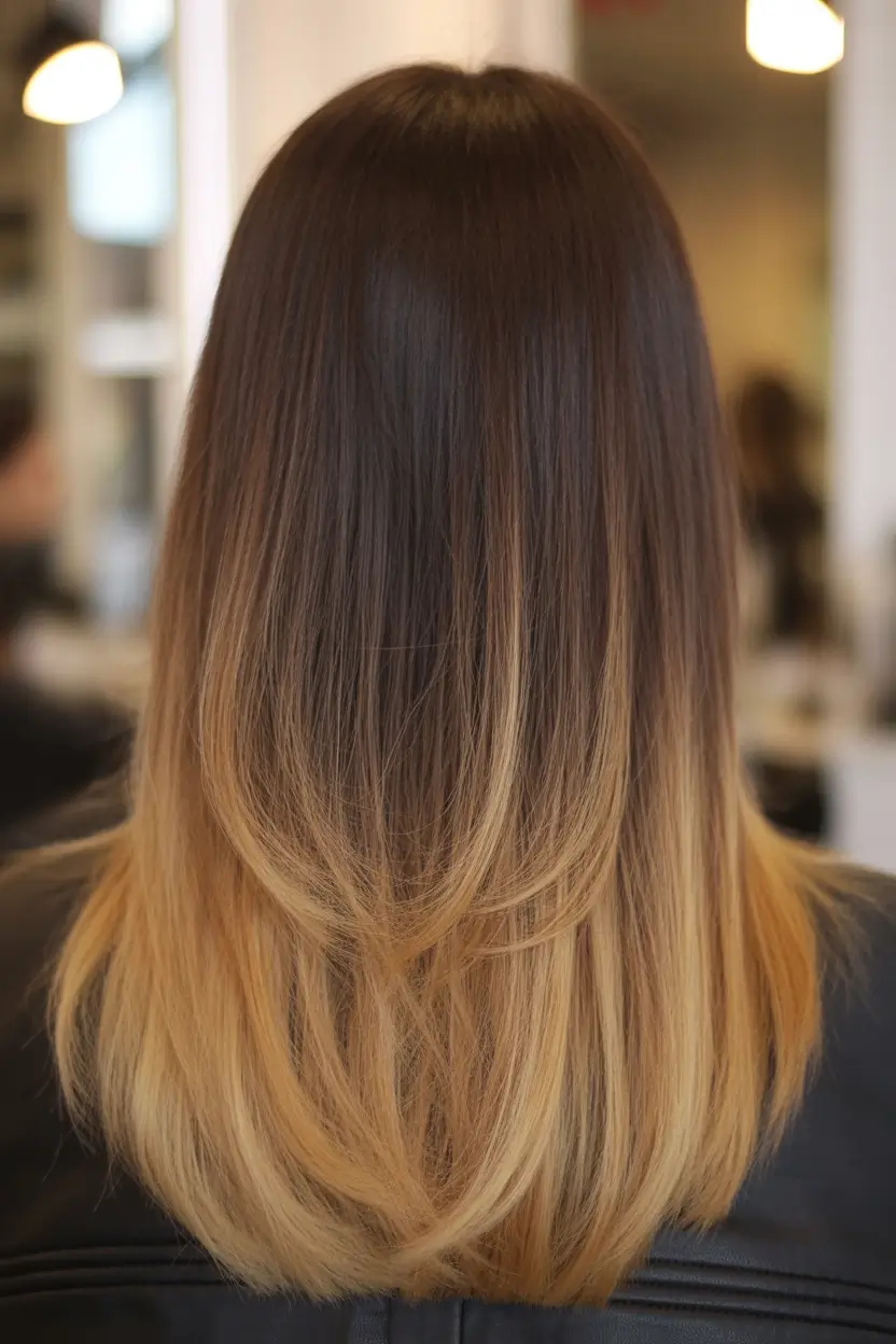 gorgeous spring ombre hair color 2026 + Classic Brunette To Caramel Blonde With Face-Framing Brightness