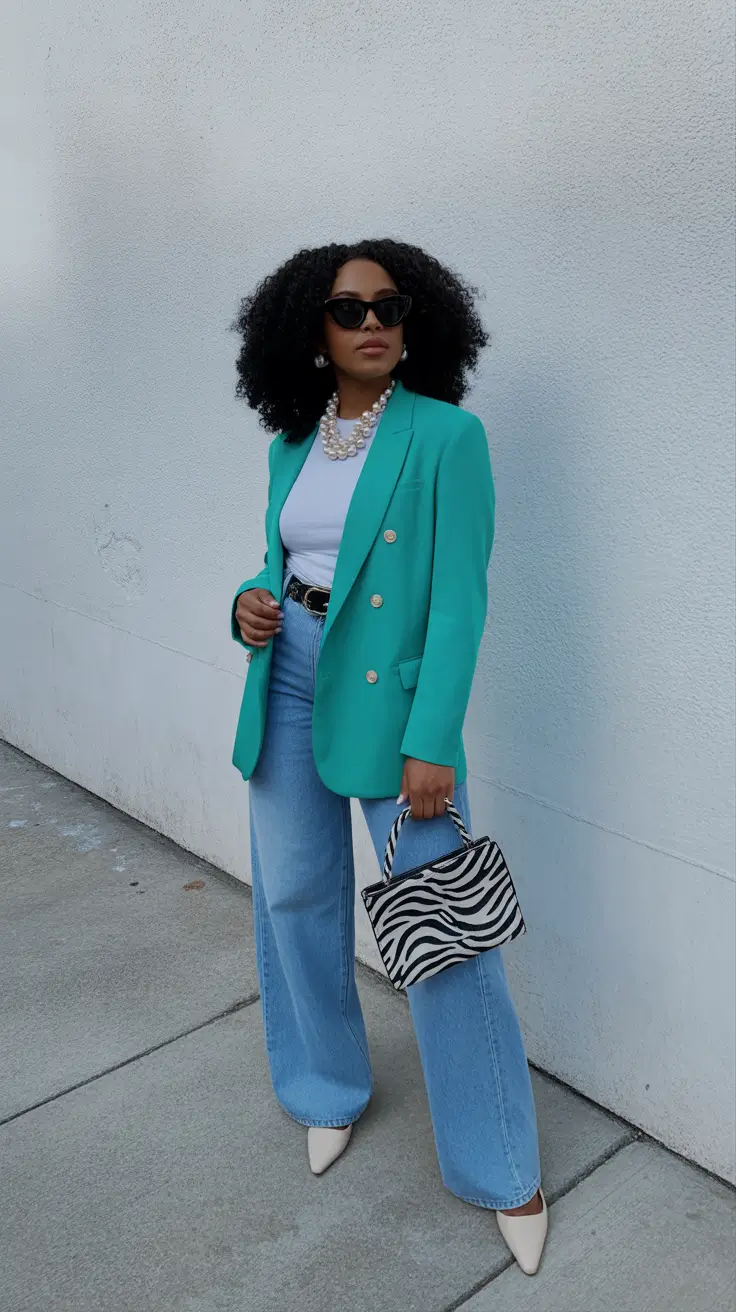 radiant spring outfits black women 2026 + Emerald Blazer And Pearls For A Bold Spring Reset