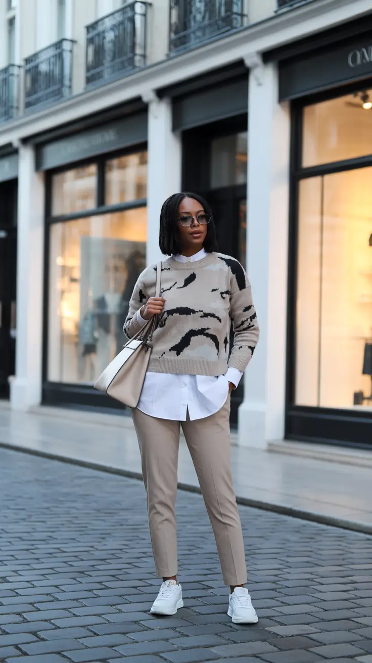radiant spring outfits black women 2026 + Soft Neutrals And A Statement Knit For Easy City Days