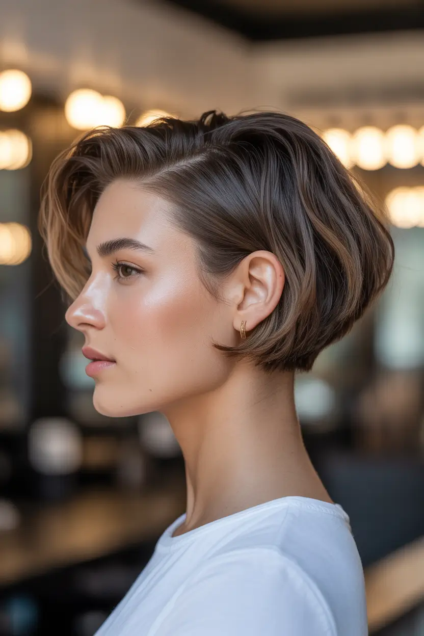 perfect spring short haircuts 2026 Structured Brunette Bob With Soft Volume