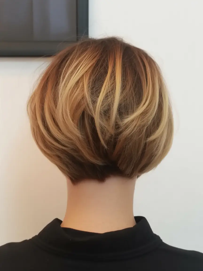 perfect spring short haircuts 2026 Rounded Layered Bob With Honey Highlights