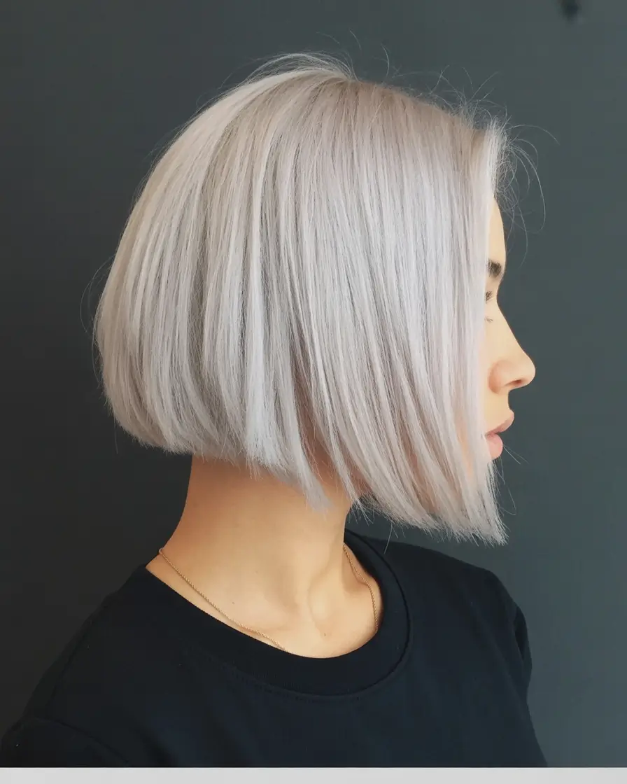 perfect spring short haircuts 2026 Precision Platinum Blunt Bob