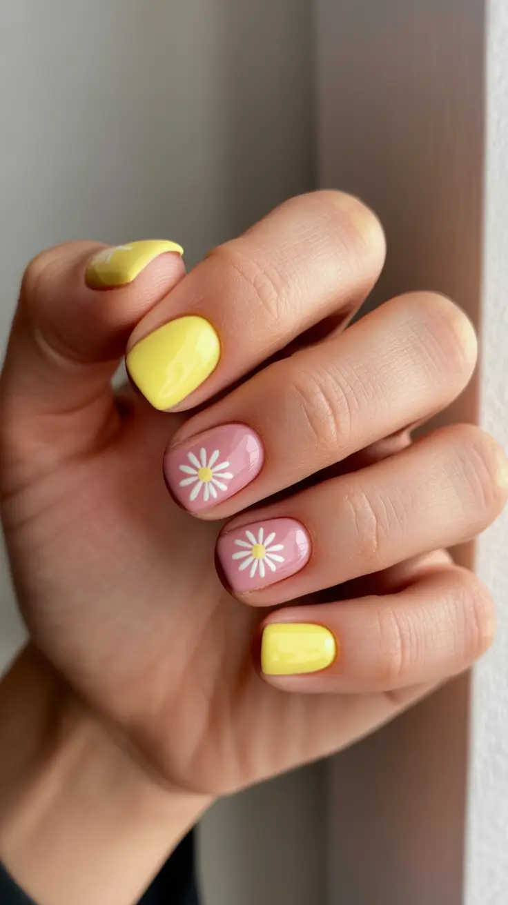 minimalist spring short nails 2026 Sunny-Petals-On-A-Soft-Spring-Palette