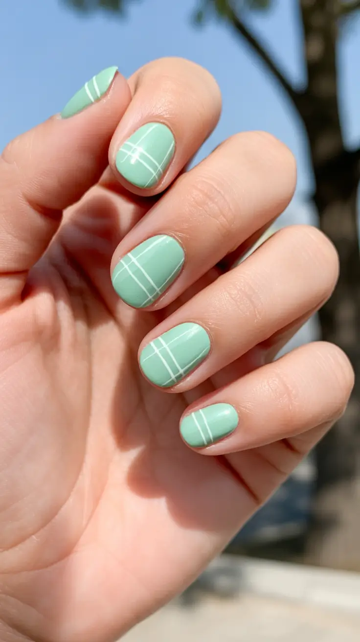 minimalist spring short nails 2026 Minty-Lines-With-A-Clean-Minimal-Grid