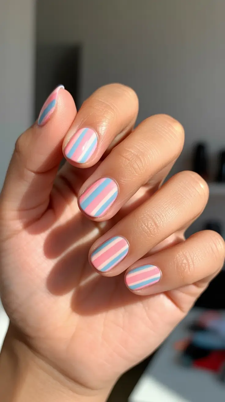 minimalist spring short nails 2026 Pastel-Stripes-For-A-Breezy-Minimal-Mood
