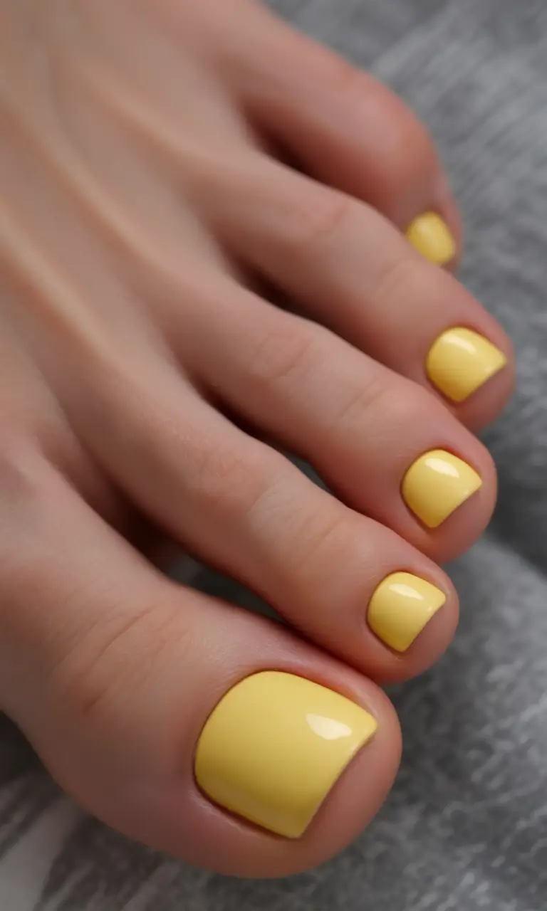 spring toe nail colors 2026 Sunny Lemon Butter Yellow