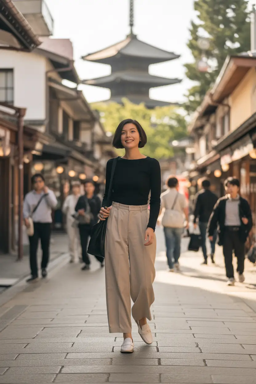 soft spring travel outfits 2026 + Tokyo-Neutral Tailoring - Soft Minimalism For Japan Streets