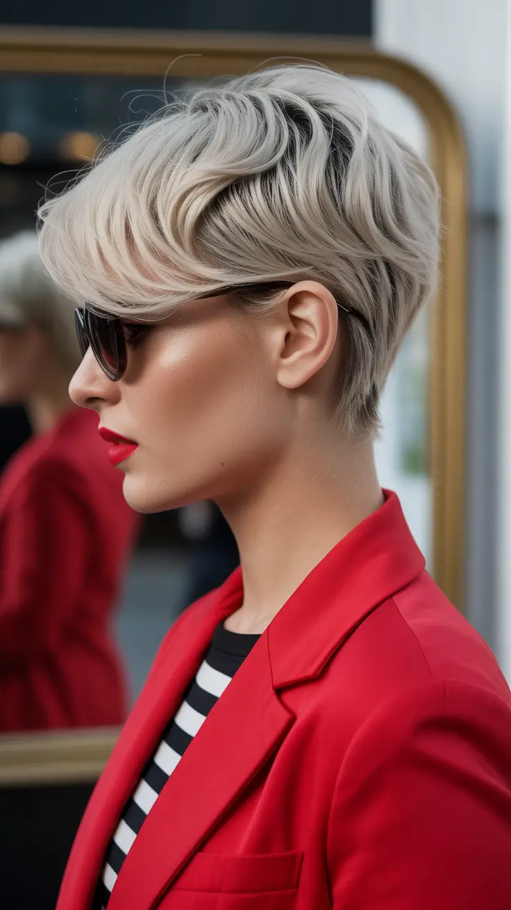 Trendy haircuts 2026 + Silver-Toned Pixie With Swept Crown Volume