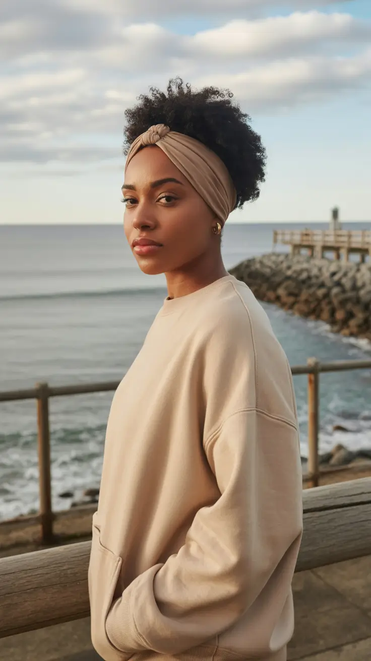 Trendy hairstyles for black women 2026 Natural Puff With A Soft Wrap For Windy Spring Days