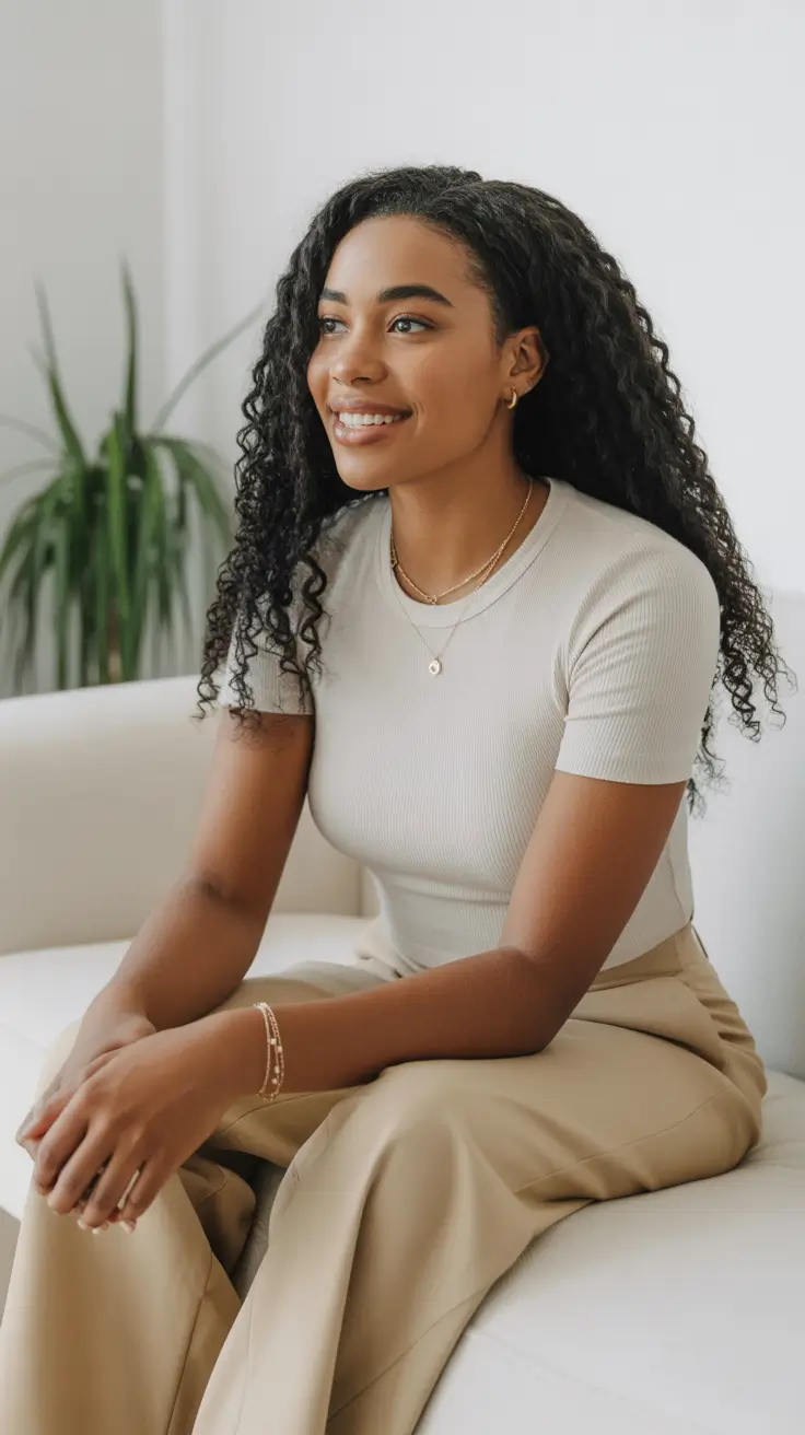 Trendy hairstyles for black women 2026 + Soft Natural Curls With A Side Part Glow