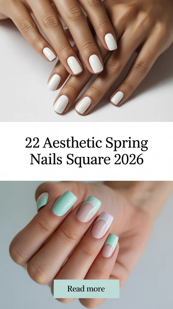 Aesthetic Spring Nails Square 2026 - Trendy Floral And Minimalist Manicure Ideas