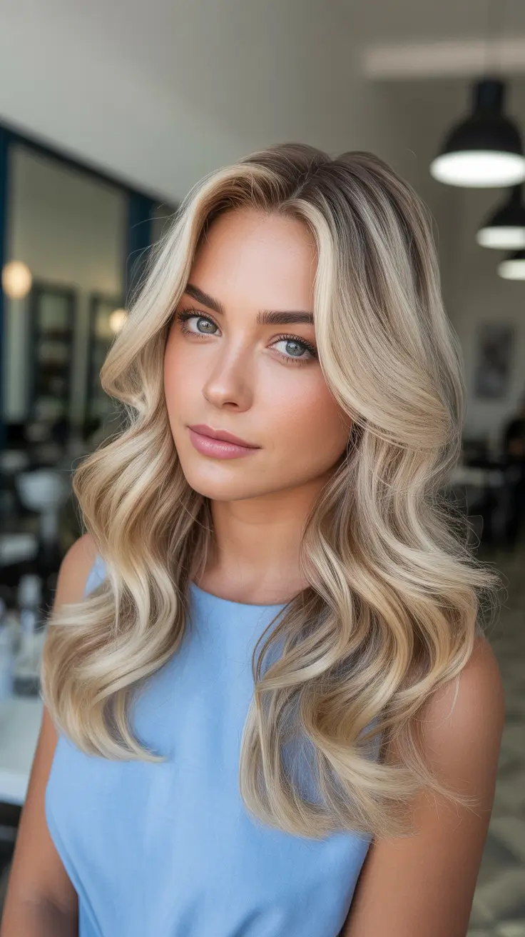 summer hair color ideas 2026 Soft Champagne Blonde With Lived-In Volume