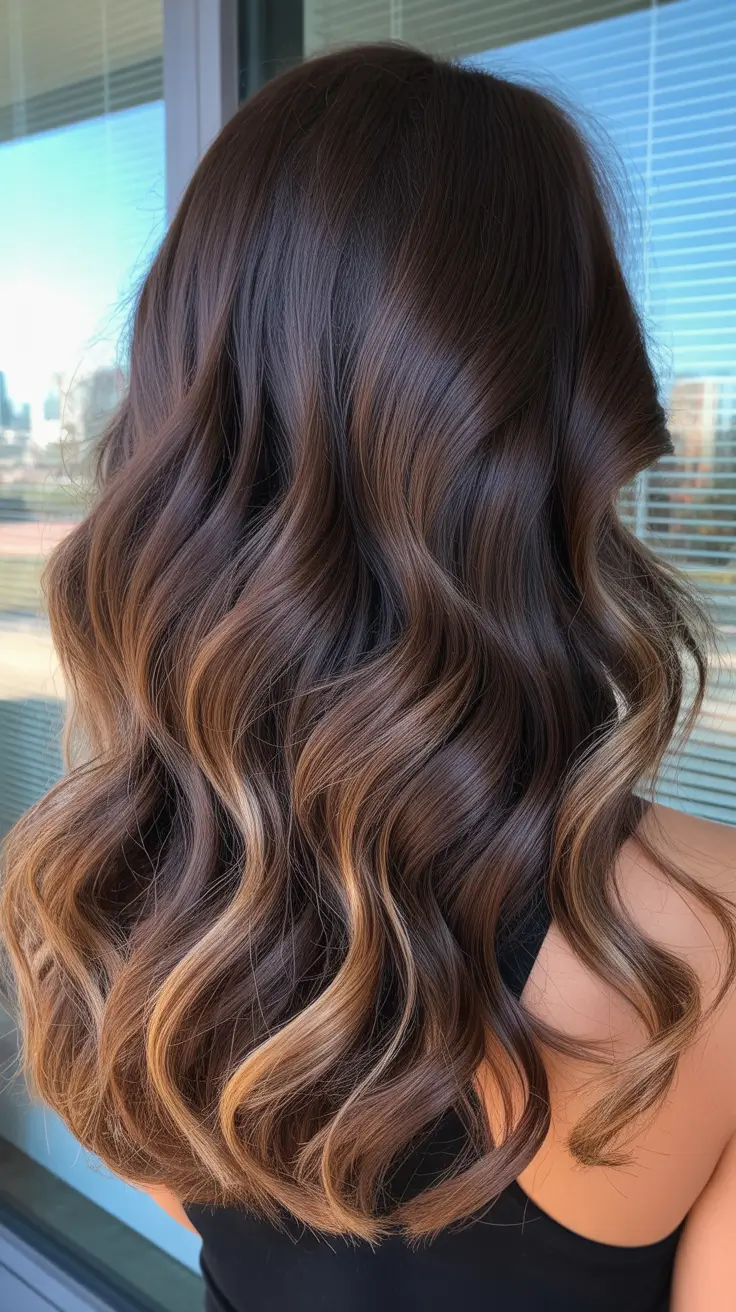 summer hair color ideas 2026 Soft Melted Brunette With Honey Ribbons
