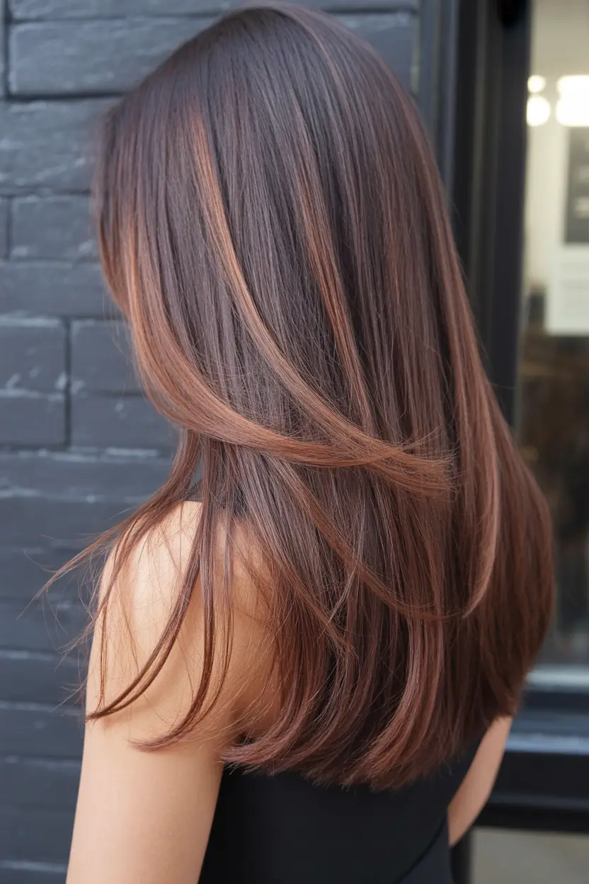 best summer hair color ideas for brunettes 2026 Silky Chestnut Layers With Subtle Highlights