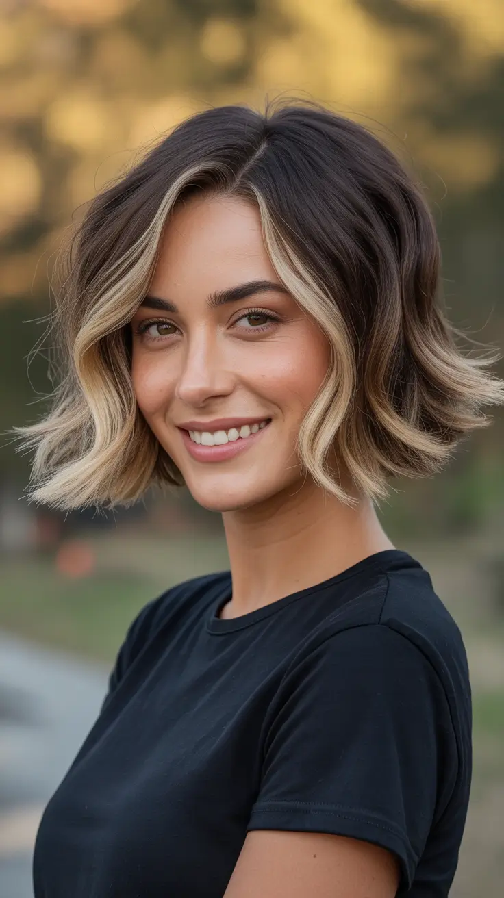 best summer hair color ideas for brunettes 2026 Short Textured Bob With Blonde Face Frame