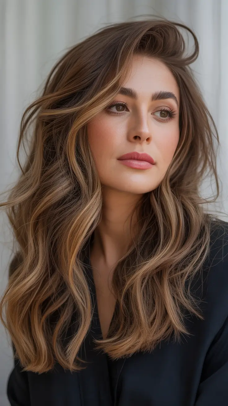 best summer hair color ideas for brunettes 2026 Dimensional Beach Waves With Warm Balayage Highlights