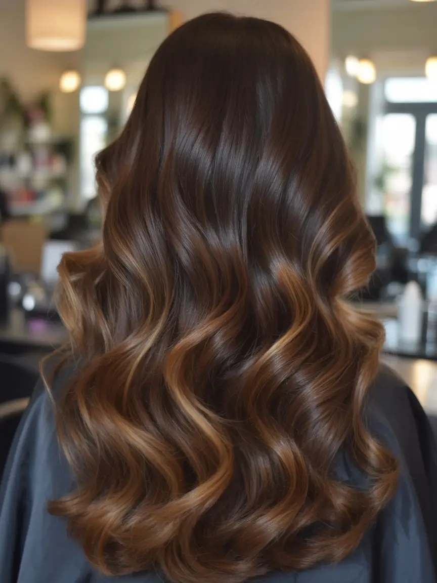 best summer hair color ideas for brunettes 2026 Deep Espresso With Glossy Golden Ribbons