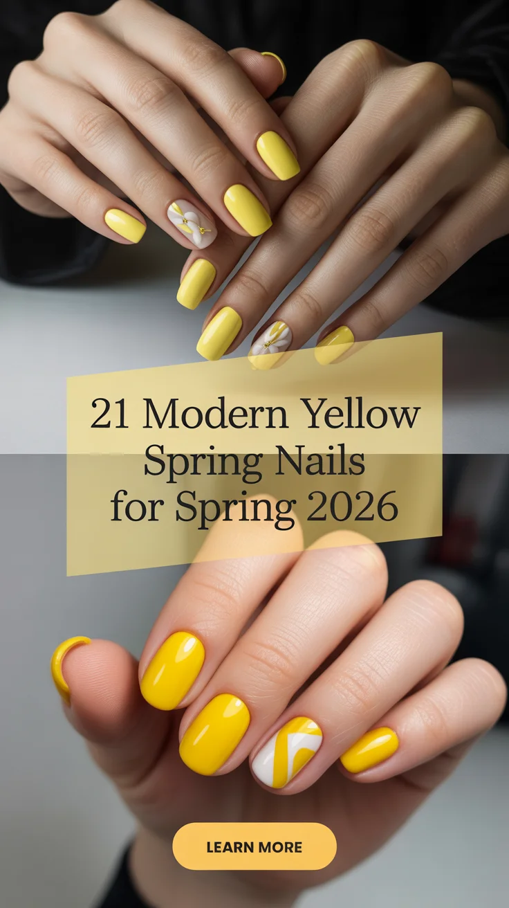 Modern Yellow Spring Nails For Spring 2026: Fresh Designs & Inspo