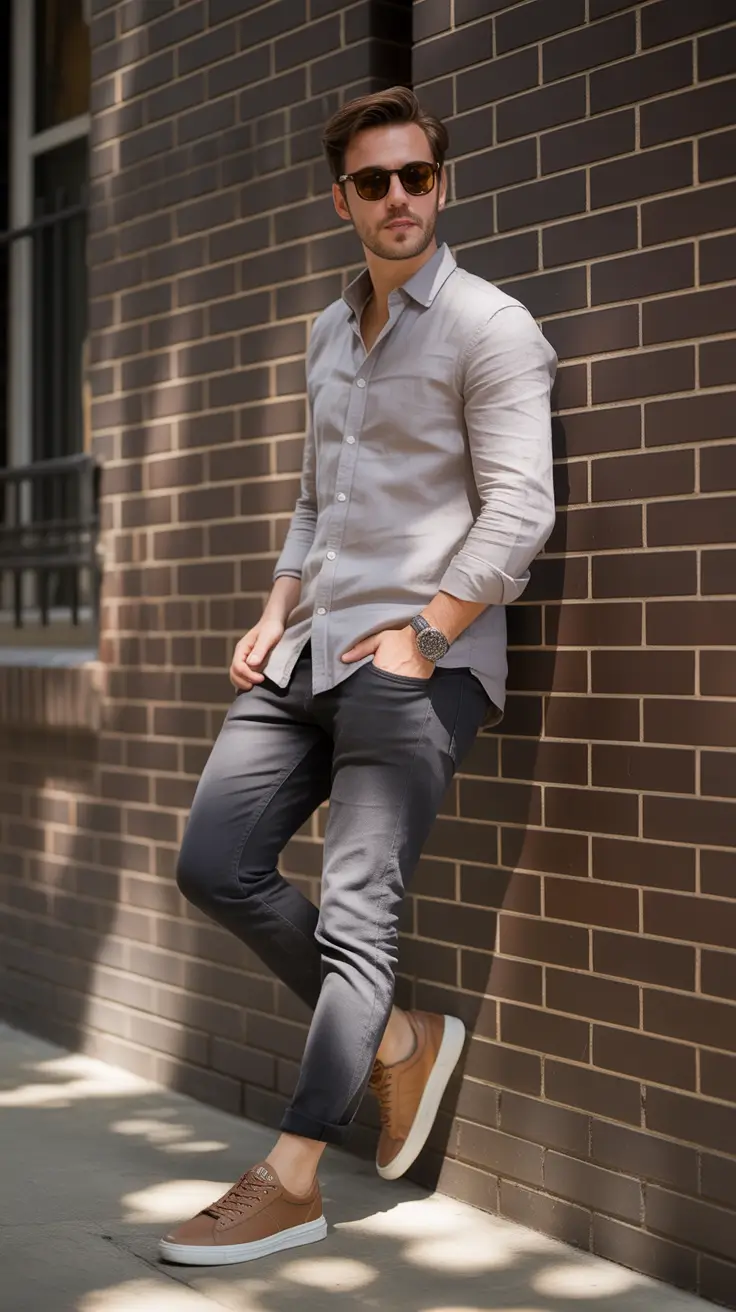 casual summer outfits men 2026 Effortless Neutral Layers With Tailored Edge