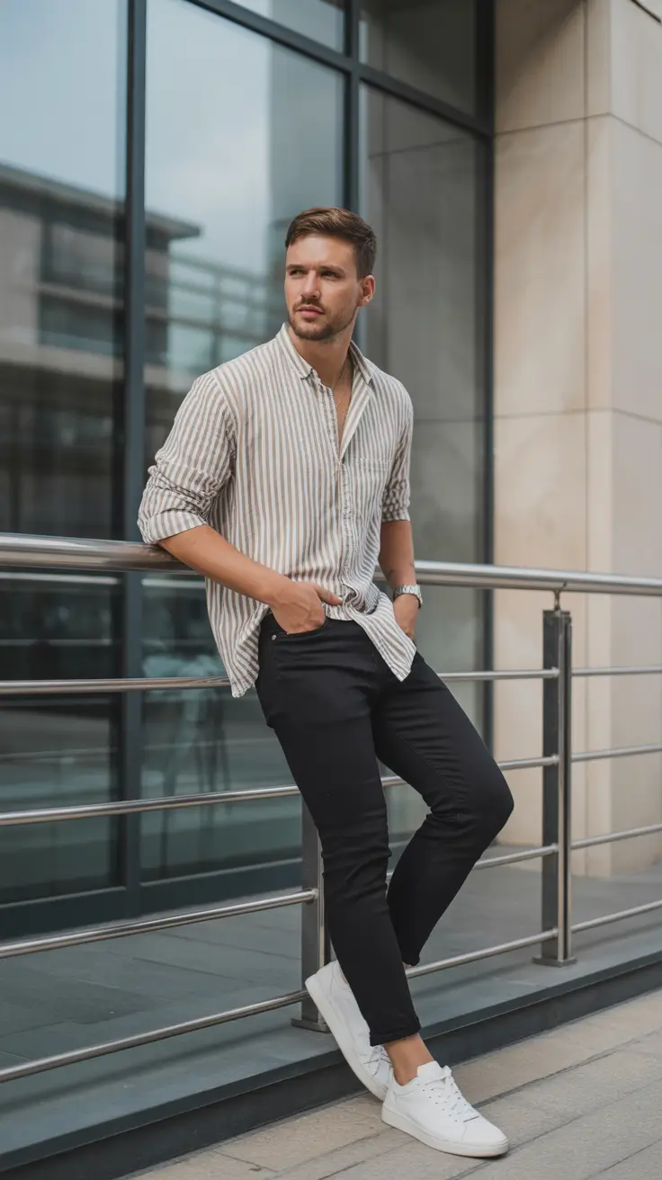casual summer outfits men 2026 Striped Light Layers For Elevated Everyday Style