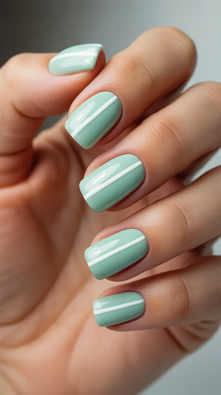 classy spring nails 2026 Minimal Mint Elegance With Clean Lines