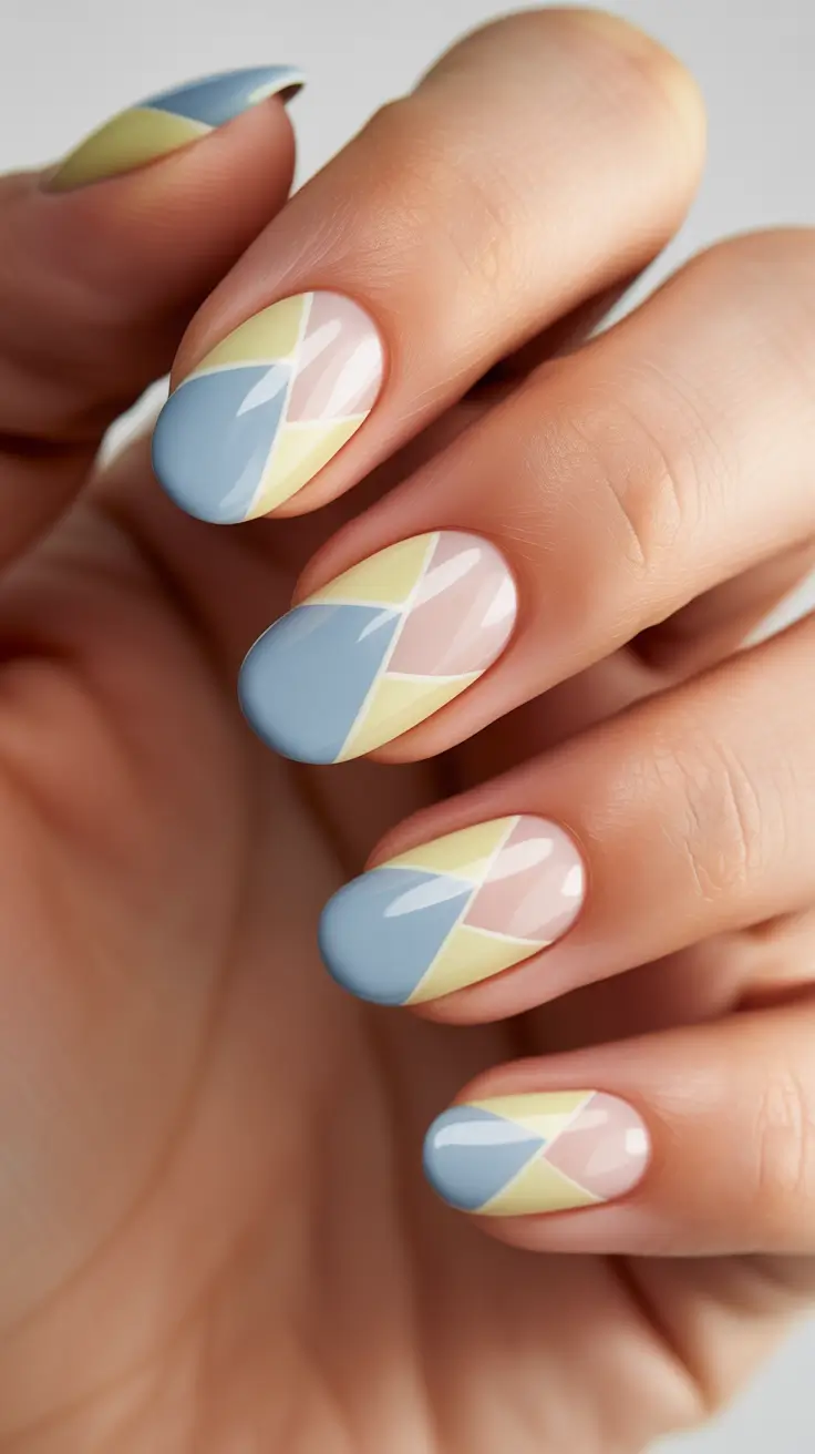 unique colorful spring nails 2026 Soft Pastel Geometry For Fresh Spring Mood