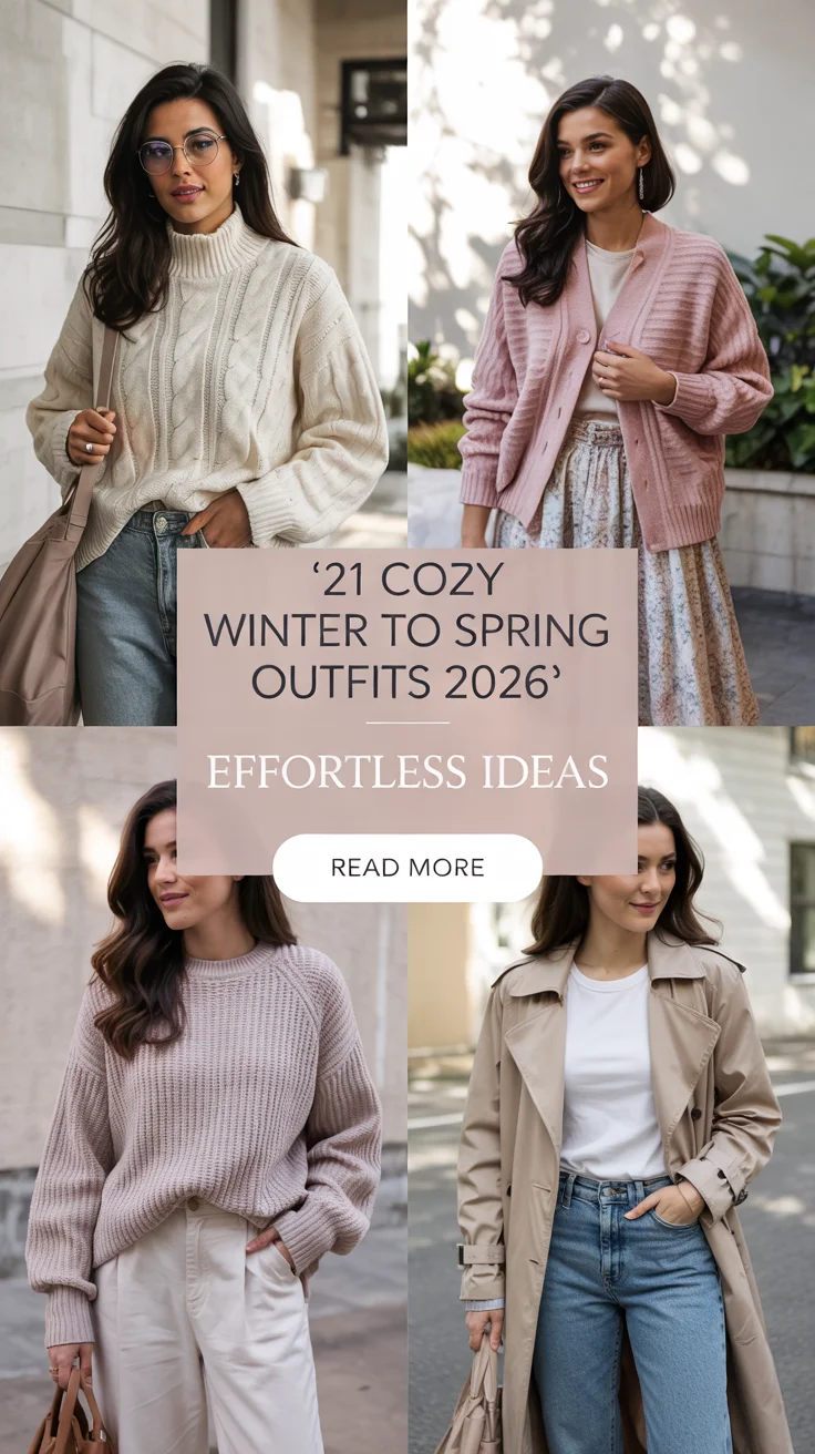 Cozy Winter To Spring Outfits 2026 - Classy And Casual Transition Outfit Ideas For Women