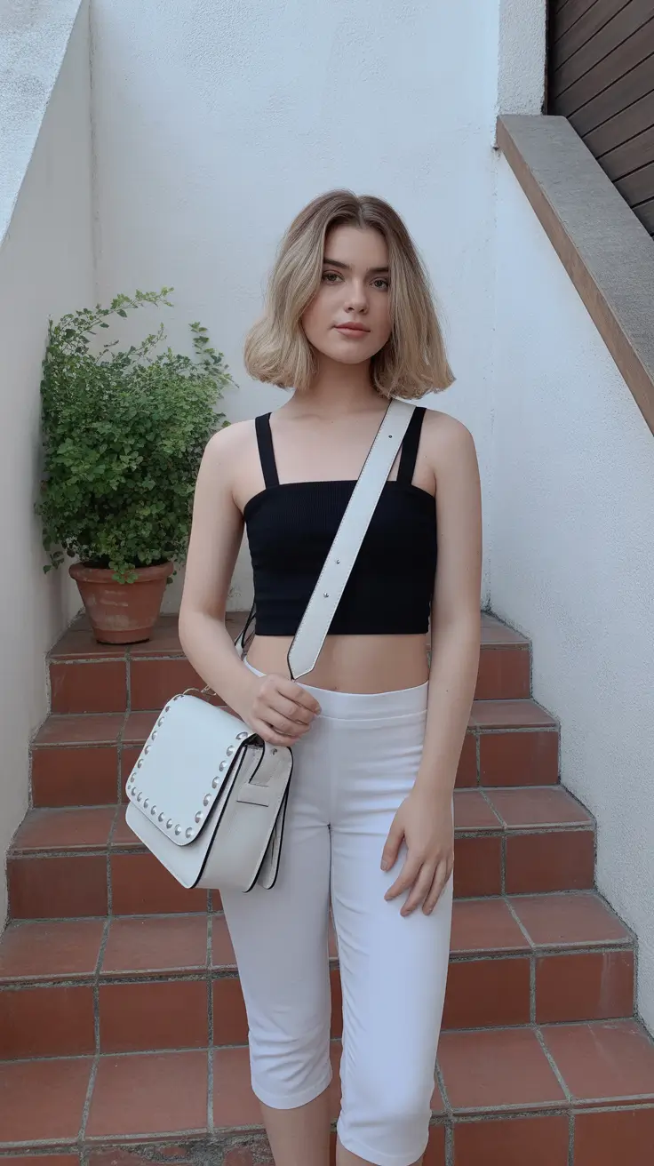 cute Y2K summer outfits 2026 Minimal Black And White Soft Y2K Balance