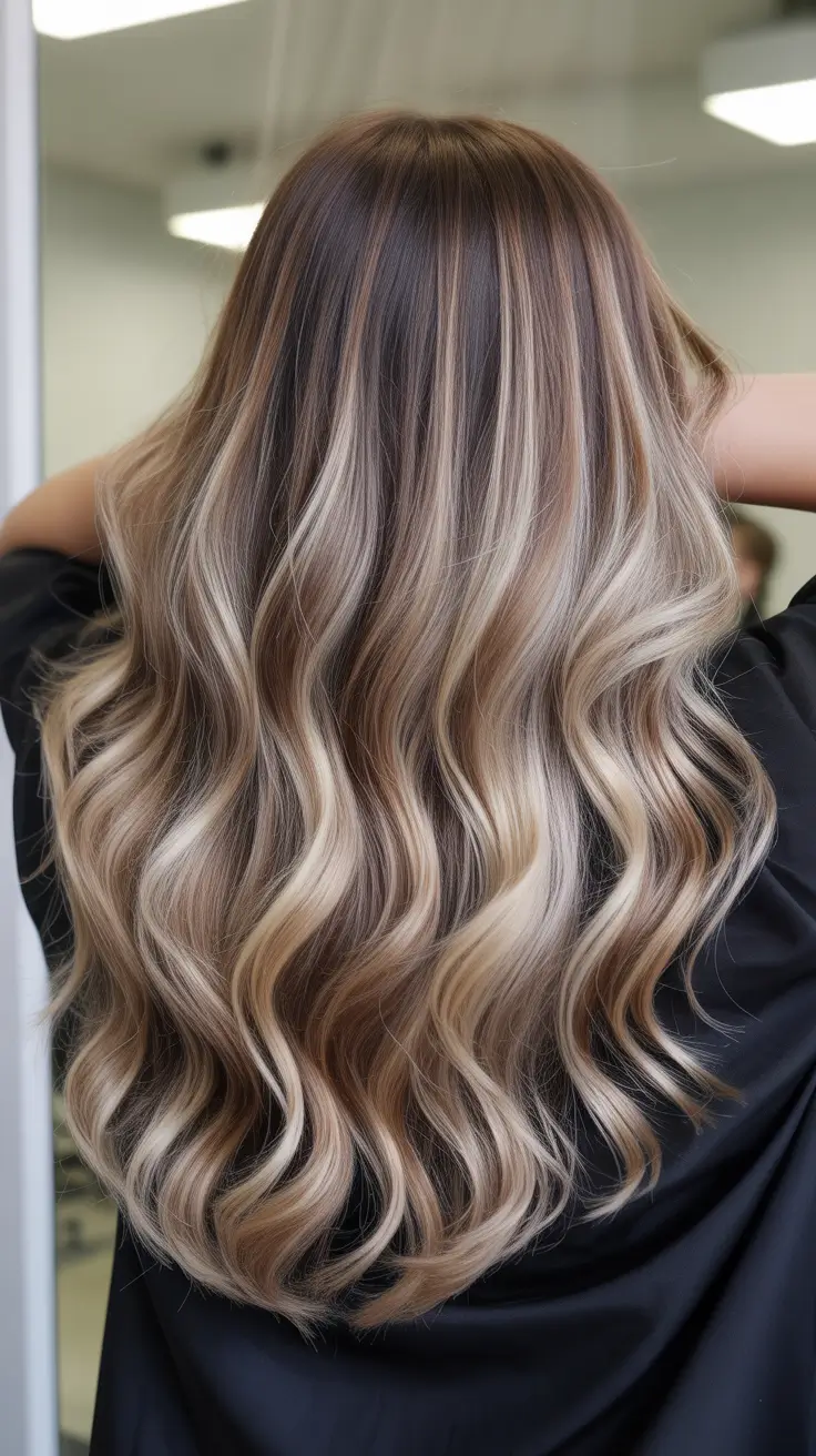 may hair color ideas 2026 Cool Mushroom Brown With Creamy Blonde Ribbons