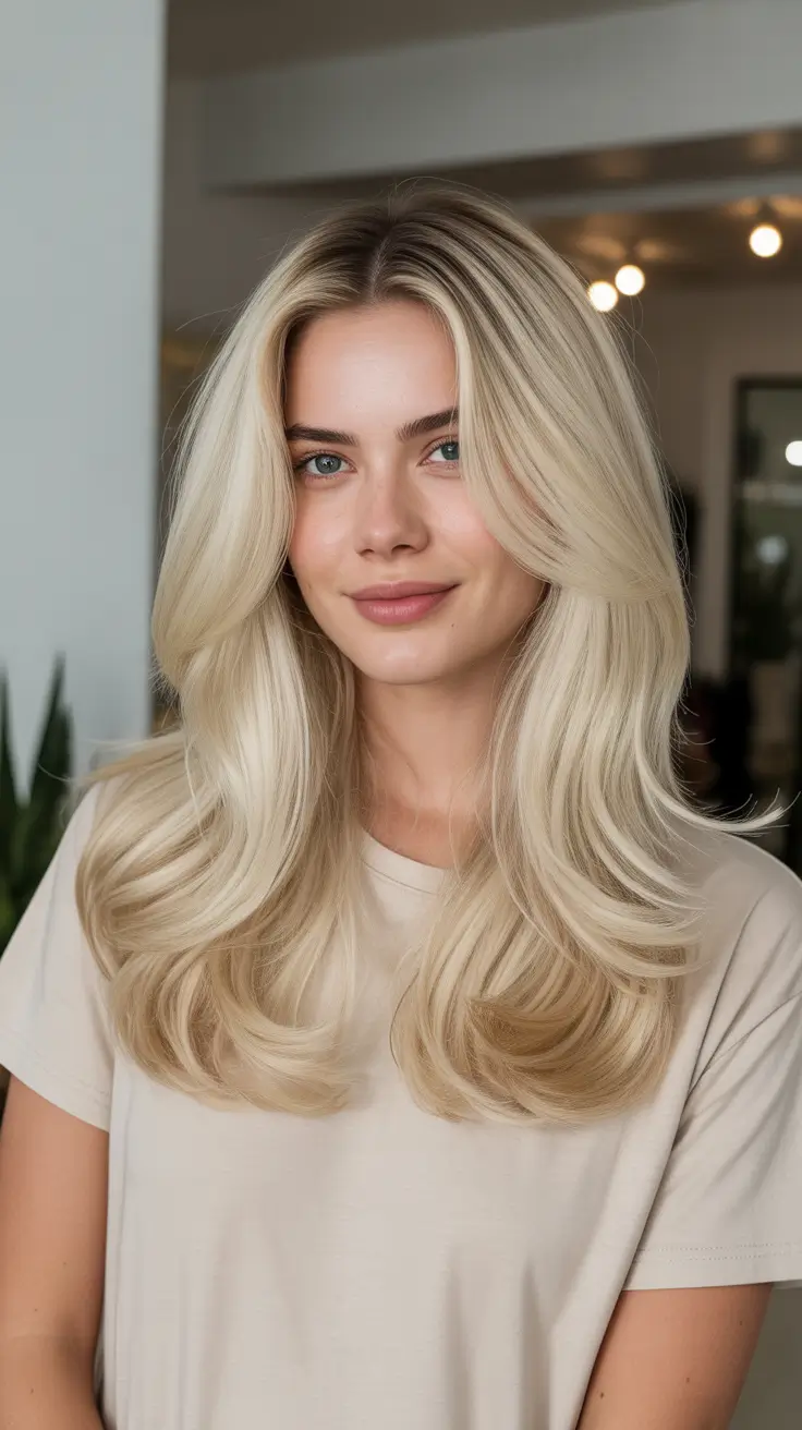may hair color ideas 2026 Classic Creamy Blonde With Face-Framing Layers