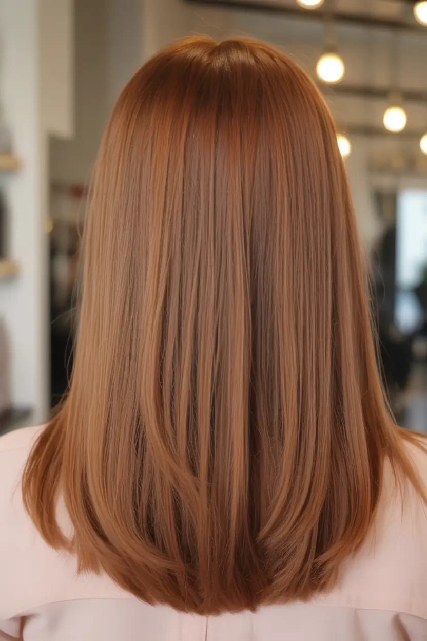 may hair color ideas 2026 Warm Copper Silk With Sleek Finish
