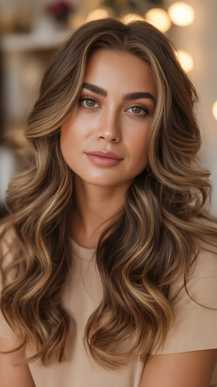 may hair color ideas 2026 Dimensional Espresso Brunette With Caramel Contour