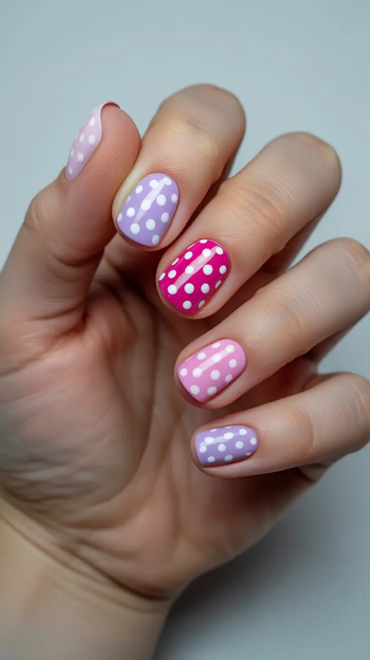 may nails ideas 2026 Polka Dot Pastels That Feel Soft And Nostalgic