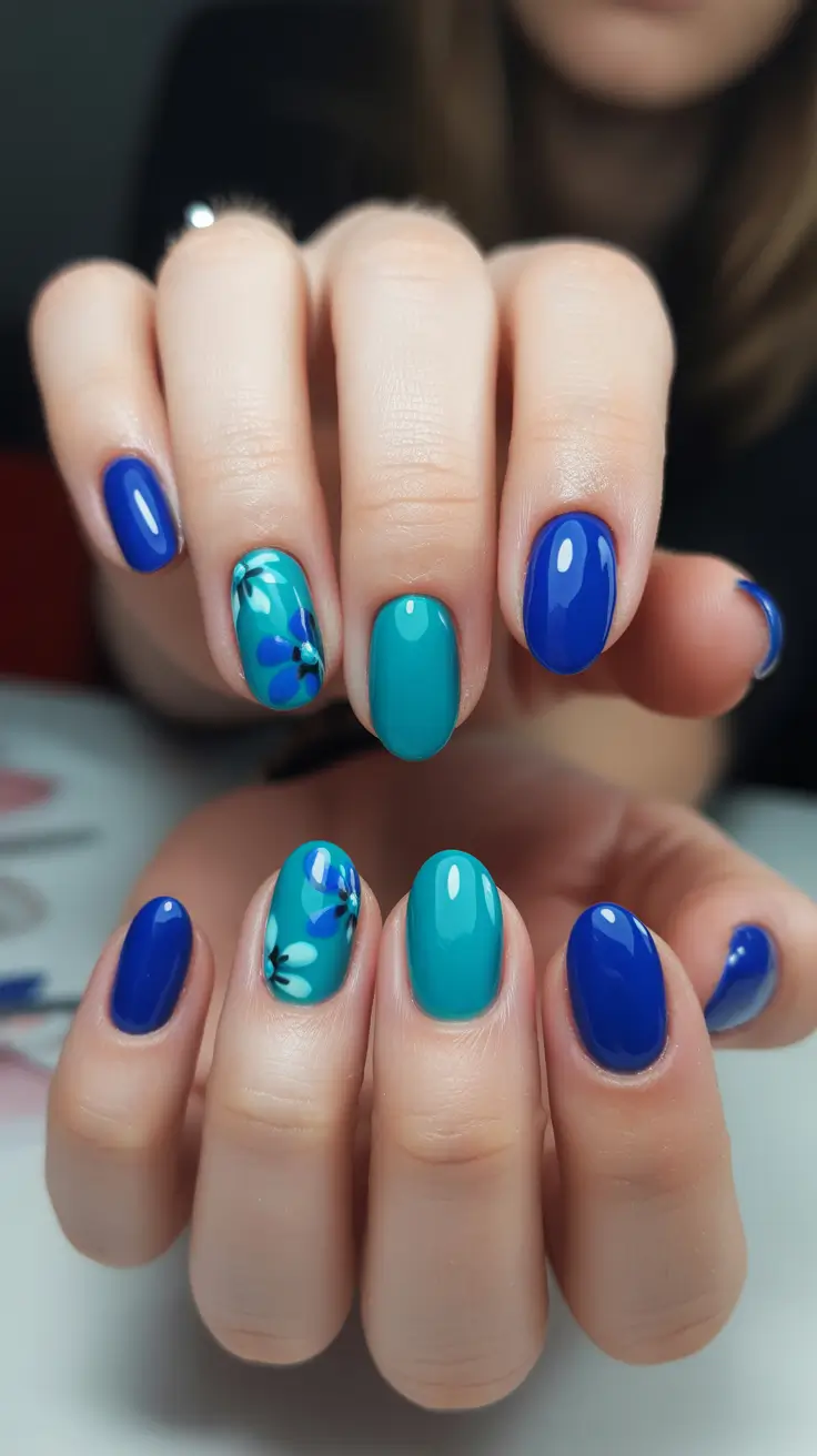 may nails ideas 2026 Blue And Teal Contrast That Feels Fresh And Clean