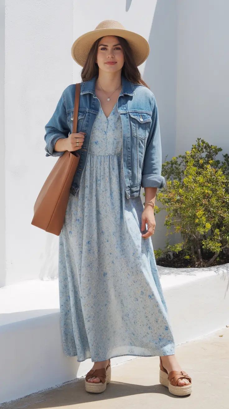 outfits ideas may 2026 Soft Denim Layers With A Romantic Floral Flow