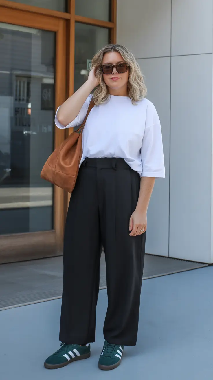 oversized midsize spring outfits 2026 Relaxed Minimalism With Wide-Leg Trousers