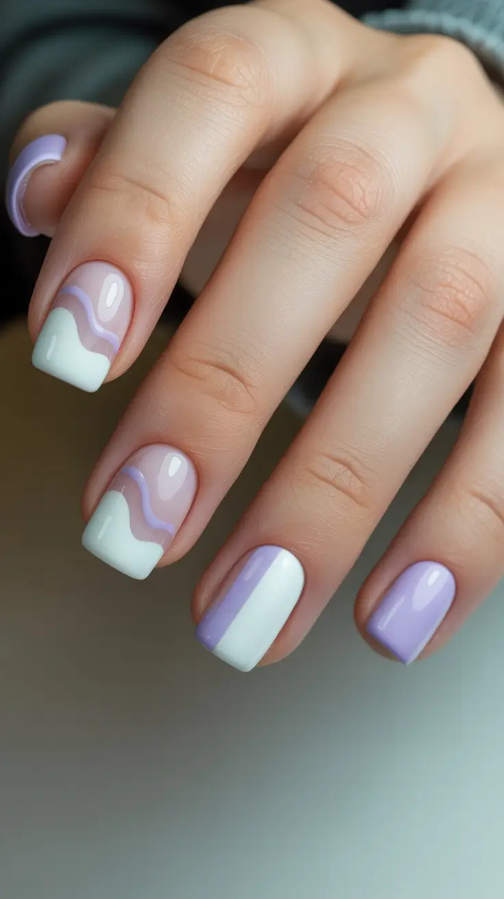 modern minimalist spring nails 2026 Lavender And Milky Waves For Minimalist Spring Nails Pastel